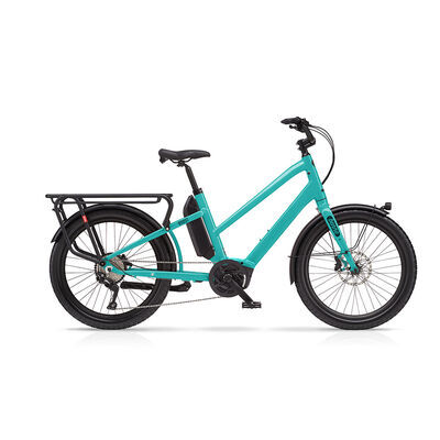 Benno Bikes Boost E Performance Step-Thru 1x10sp Cargo Bike 250W 65Nm Performance Motor, 500Wh Battery, Step-Thru frame Aqua Green