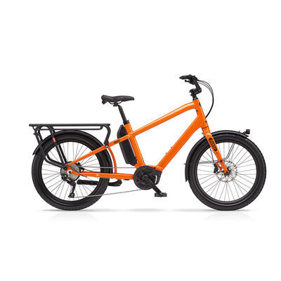Benno Bikes Boost E Performance Unisex 1x10sp Cargo Bike 250W 65Nm Performance Motor, 500Wh Battery, Low Step Over frame Neon Orange