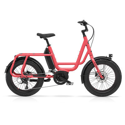 Benno Bikes RemiDemi Performance 1x9sp Cargo Bike, 250W 65Nm Performance Motor, 400Wh battery, Step-Thru frame Coral Pink