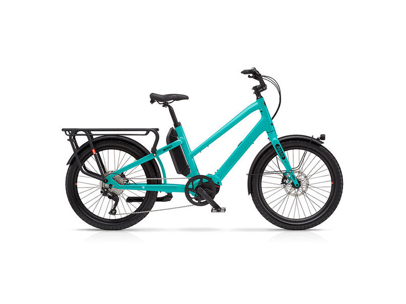 Benno Bikes Boost E CX Easy-On 1x10sp Cargo Bike CX 250W 85Nm Motor, 500Wh Battery, Step-Thru frame Aqua Green click to zoom image