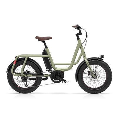 Benno Bikes RemiDemi Performance 1x9sp Cargo Bike, 250W 65Nm Performance Motor, 400Wh battery, Step-Thru frame Olive Green