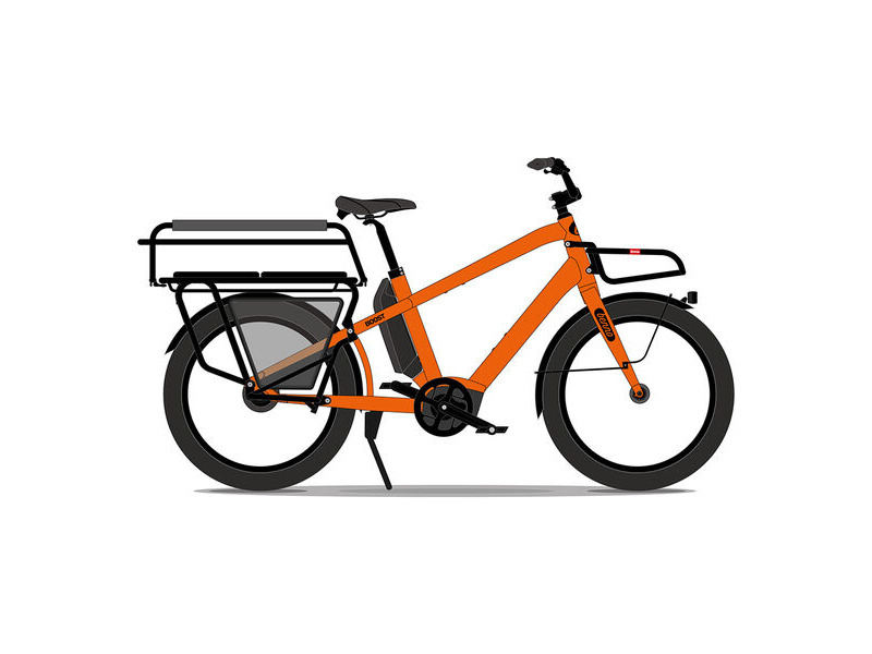 Benno Bikes Boost E CX EVO 5 Regular Kit 1x10sp Cargo Bike CX 250W 85Nm Motor, 500Wh Battery, Fully Loaded Neon Orange click to zoom image