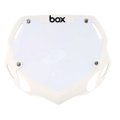 BOX BMX TWO Numberplate 8.25x9.5" Large White  click to zoom image