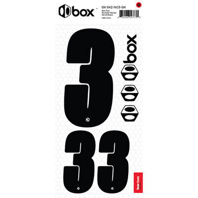 BOX BMX TWO Number Sticker Number for numberplate No3 Black  click to zoom image