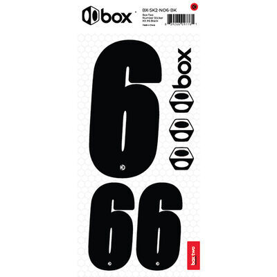BOX BMX TWO Number Sticker Number for numberplate No6 Black  click to zoom image