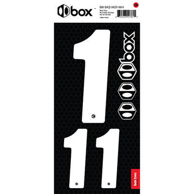 BOX BMX TWO Number Sticker Number for numberplate No1 White  click to zoom image