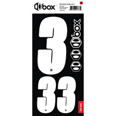 BOX BMX TWO Number Sticker Number for numberplate No3 White  click to zoom image