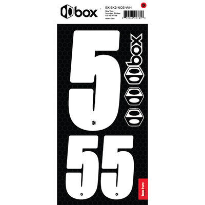 BOX BMX TWO Number Sticker Number for numberplate No5 White  click to zoom image