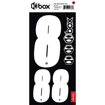 BOX BMX TWO Number Sticker Number for numberplate No8 White  click to zoom image