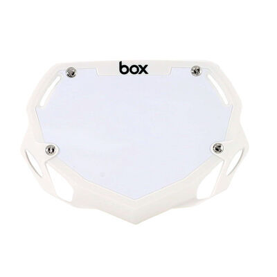 BOX BMX TWO Numberplate 6.5x9" Small White  click to zoom image